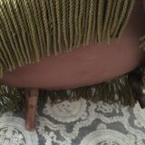 Old chair padded green velvet