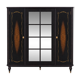 Art Deco style walnut veneer wardrobe – 4 doors and mirror
