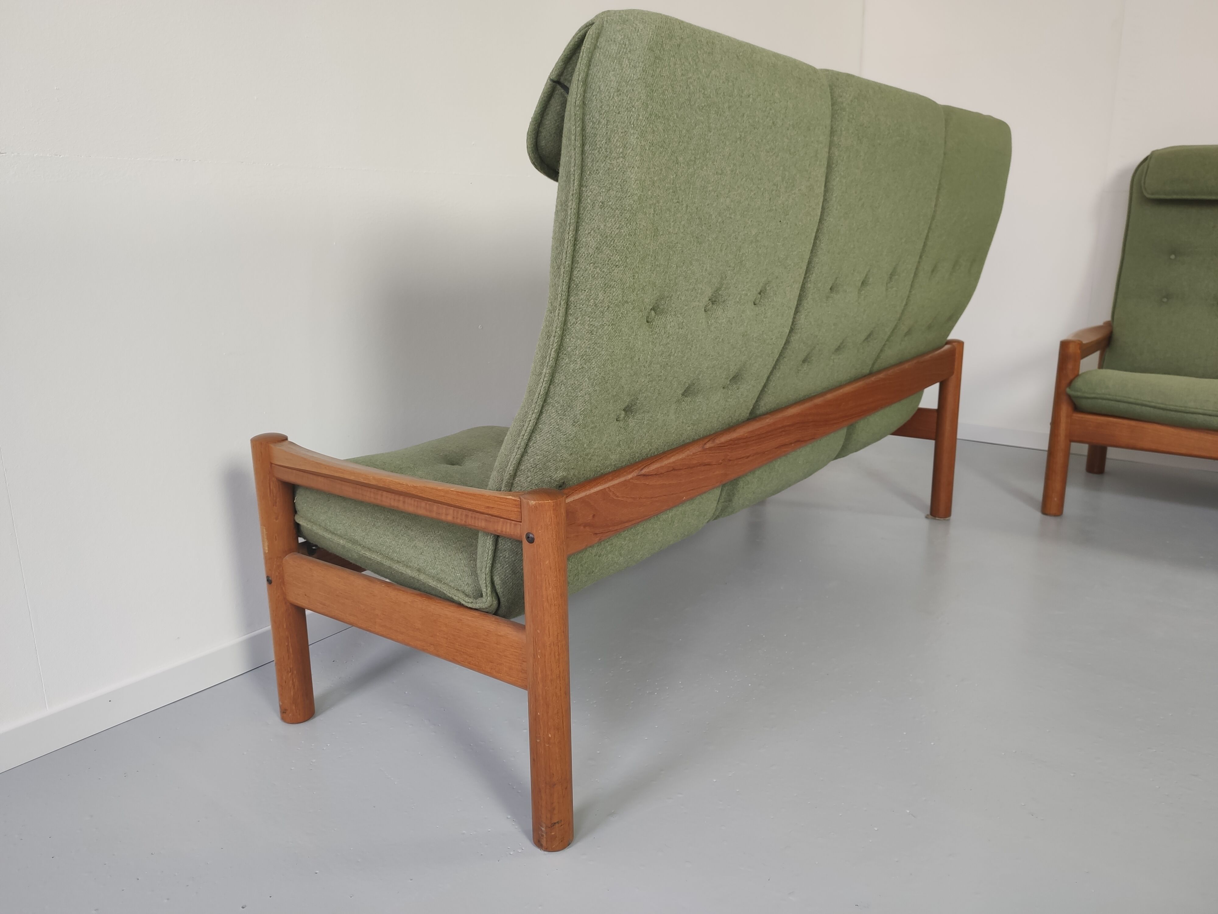 Danish sofa set 2-seater and 3-seater teak by Domino Møbler