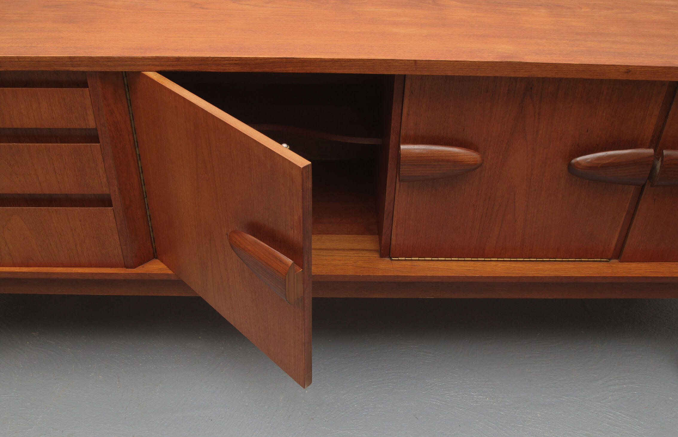 1960s british teak sideboard with bar cabinet