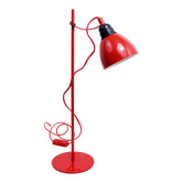 Red metal desk lamp