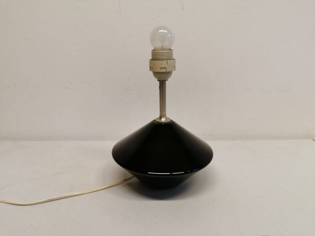 Pied de lampe Royal Copenhagen en verre noir pressé, modèle Astro