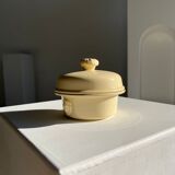 Glazed light yellow ceramic terrine