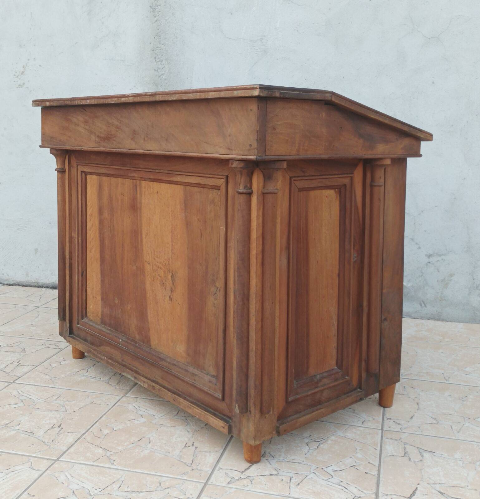 19th-century walnut writing desk.