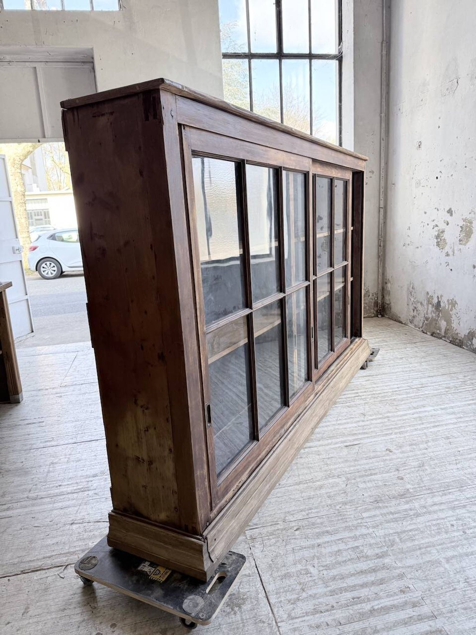 XXL industrial sideboard with glass doors