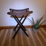 Folding wooden stool, plant holder