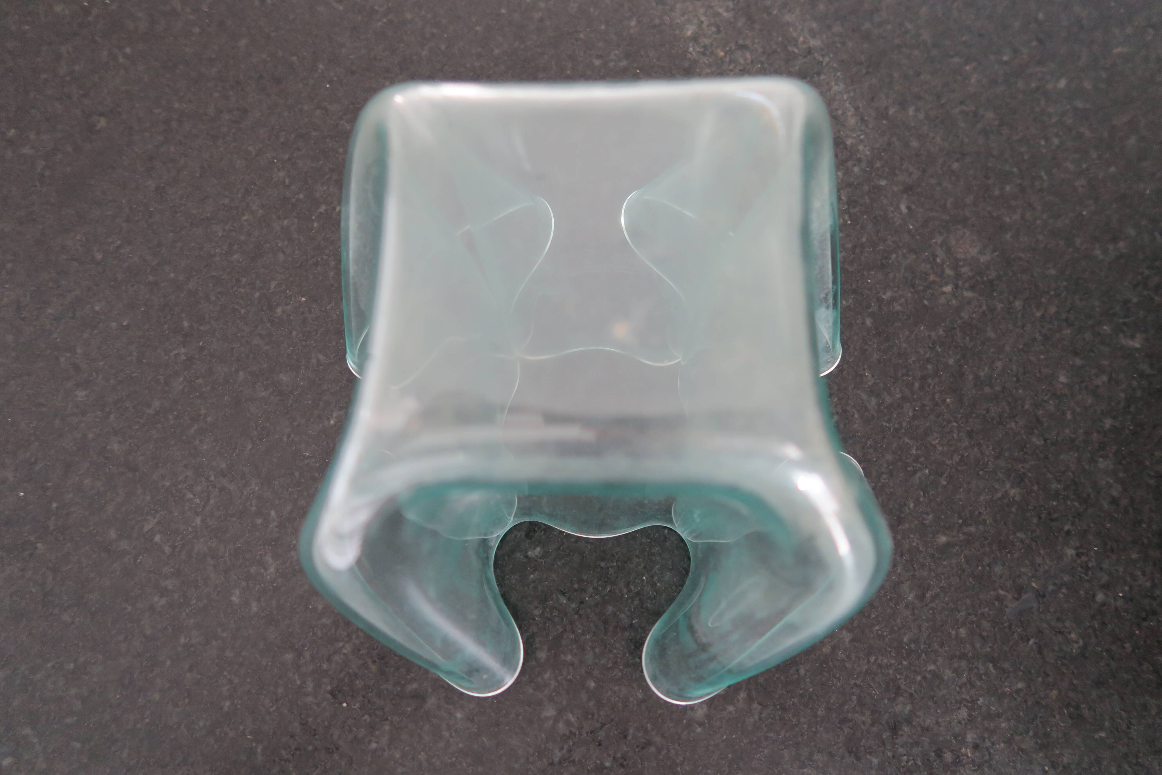 Plexiglass vase 1970 shape handkerchief 5 compartments 21 cm x 17 high