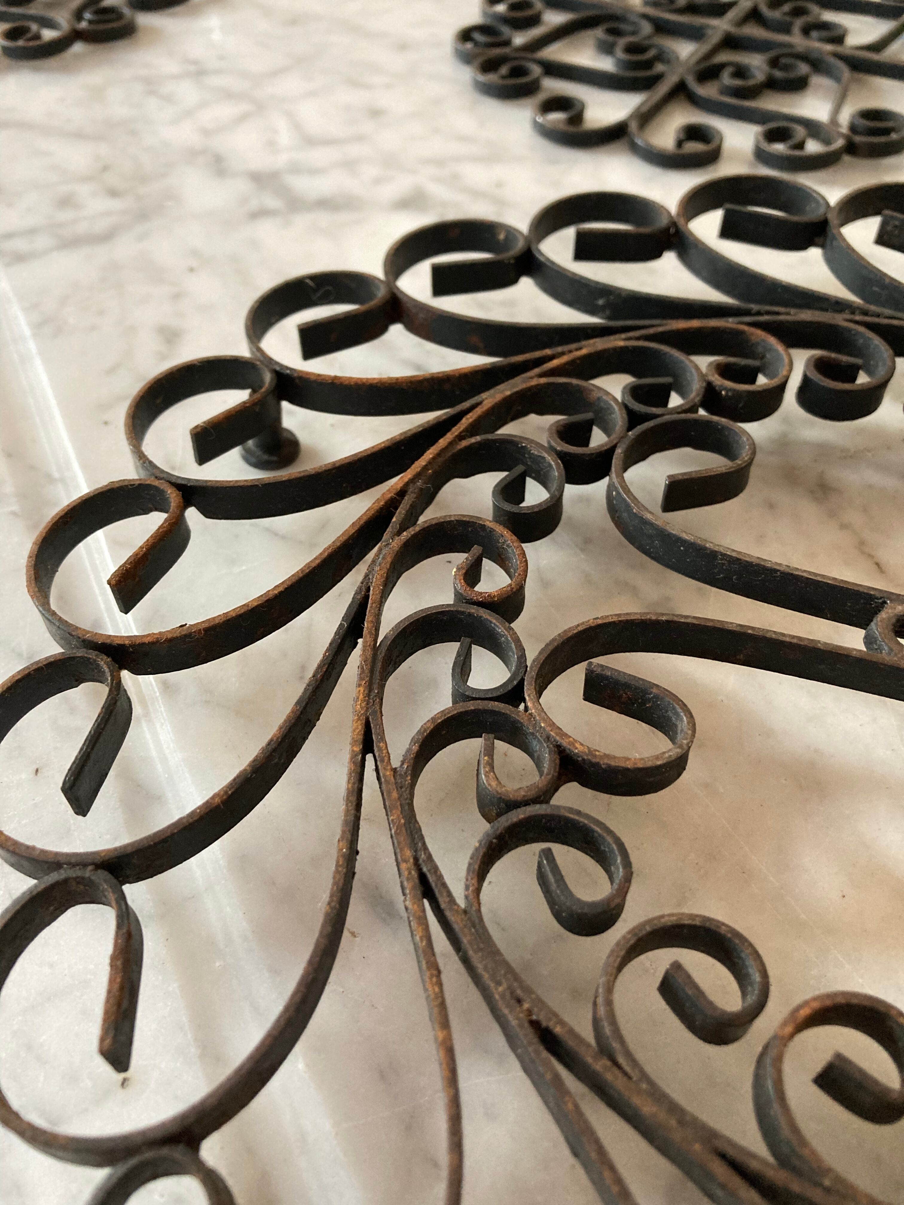 Underside of wrought iron antique metal