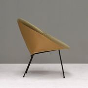 Fauteuil en velours en forme de cercle, années 1950