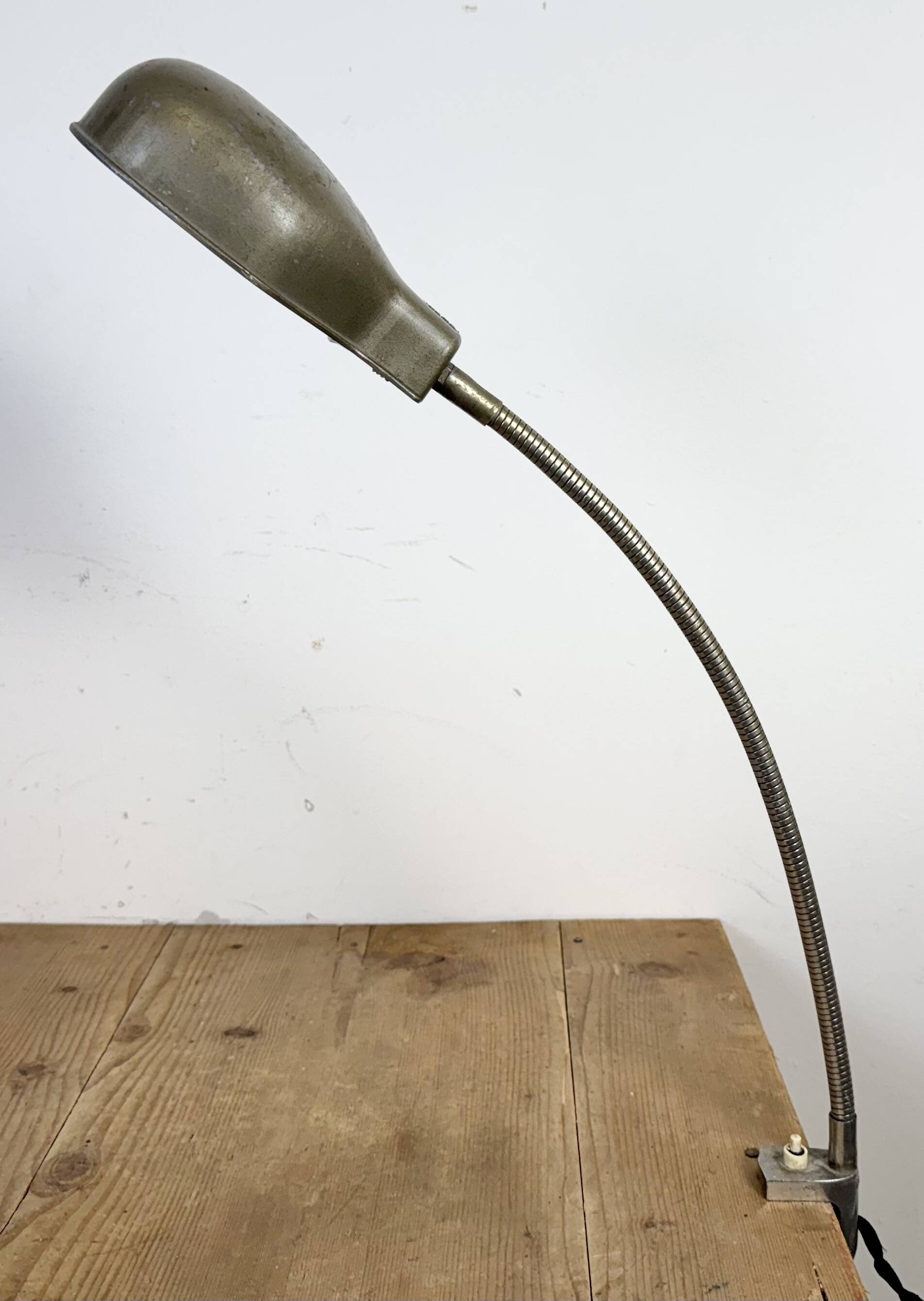 Vintage Grey Italian Gooseneck Table Lamp from GCME, 1950s