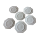 Set of 6 dessert plates in white Limoges porcelain octagonal shape
