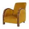 Art Deco armchair in mustard color