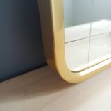 Asymmetrical vintage brass mirror45x81cm