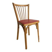 Bistro chair baumann wood and red skaï