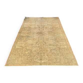 Tapis turc beige neutre 7x10 pour salon, chambre à coucher, cuisine et bureau moon.110