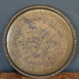 20th century Moroccan tea tray in richly engraved copper or brass