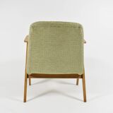 Vintage original armchair , 1960s, restored, upholstered, herringbone fabric