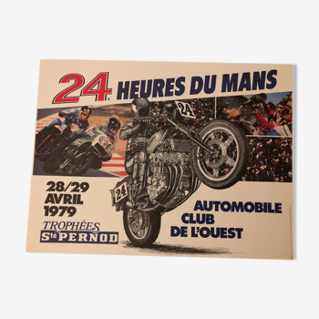 Affiche originale Prévost 24 Heures du Mans Moto 1979