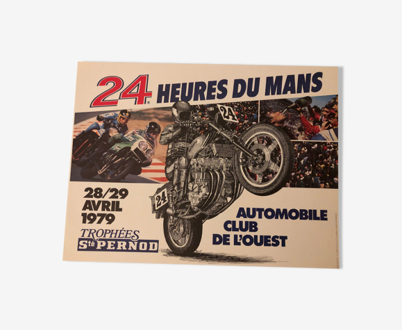 Affiche originale Prévost 24 Heures du Mans Moto 1979