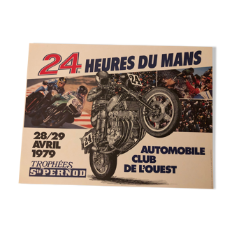 Affiche originale Prévost 24 Heures du Mans Moto 1979