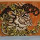 Vintage wall tapestry canvas The Ram M.M. Charollais 60s/70s