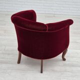 1960s, Danish lounge chair, furniture velour, beech wood legs, original condition.