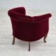 1960s, Danish lounge chair, furniture velour, beech wood legs, original condition.