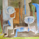 Peinture vintage de style cubiste hollandais, 1957