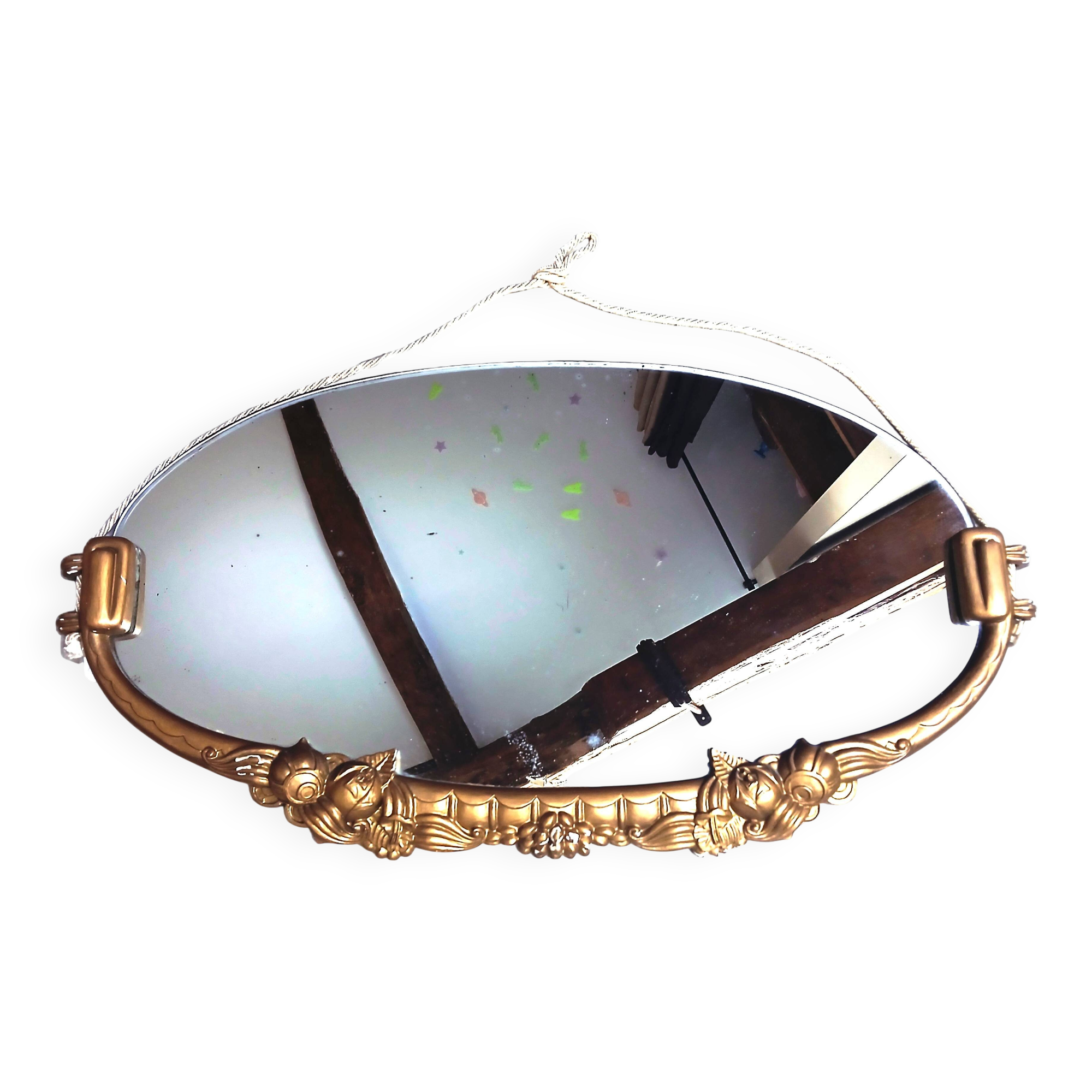 Art Deco oval mirror