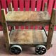 Vintage industrial servant in Teck wood and steel