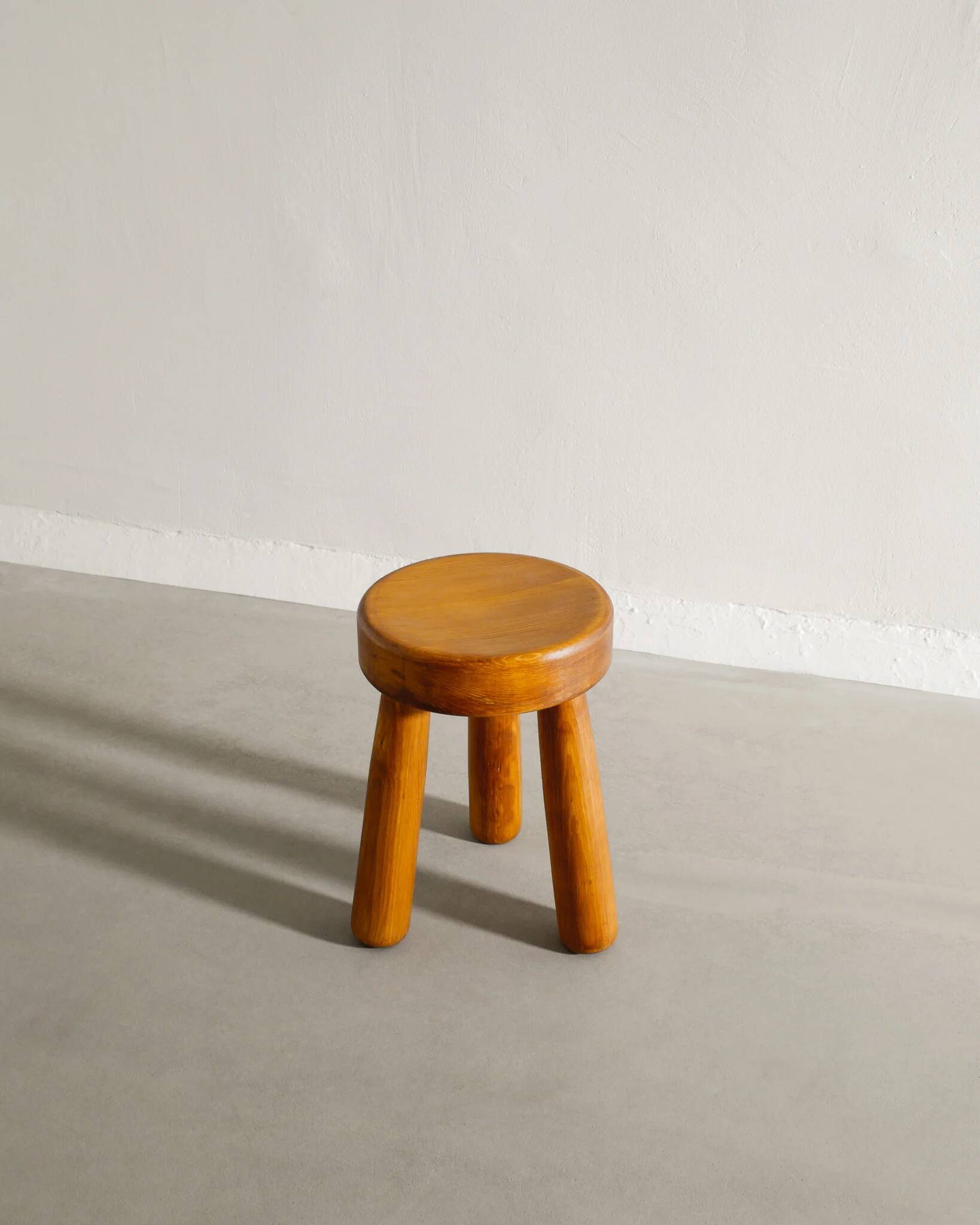 Vintage Swedish Wooden Tripod Low Stool