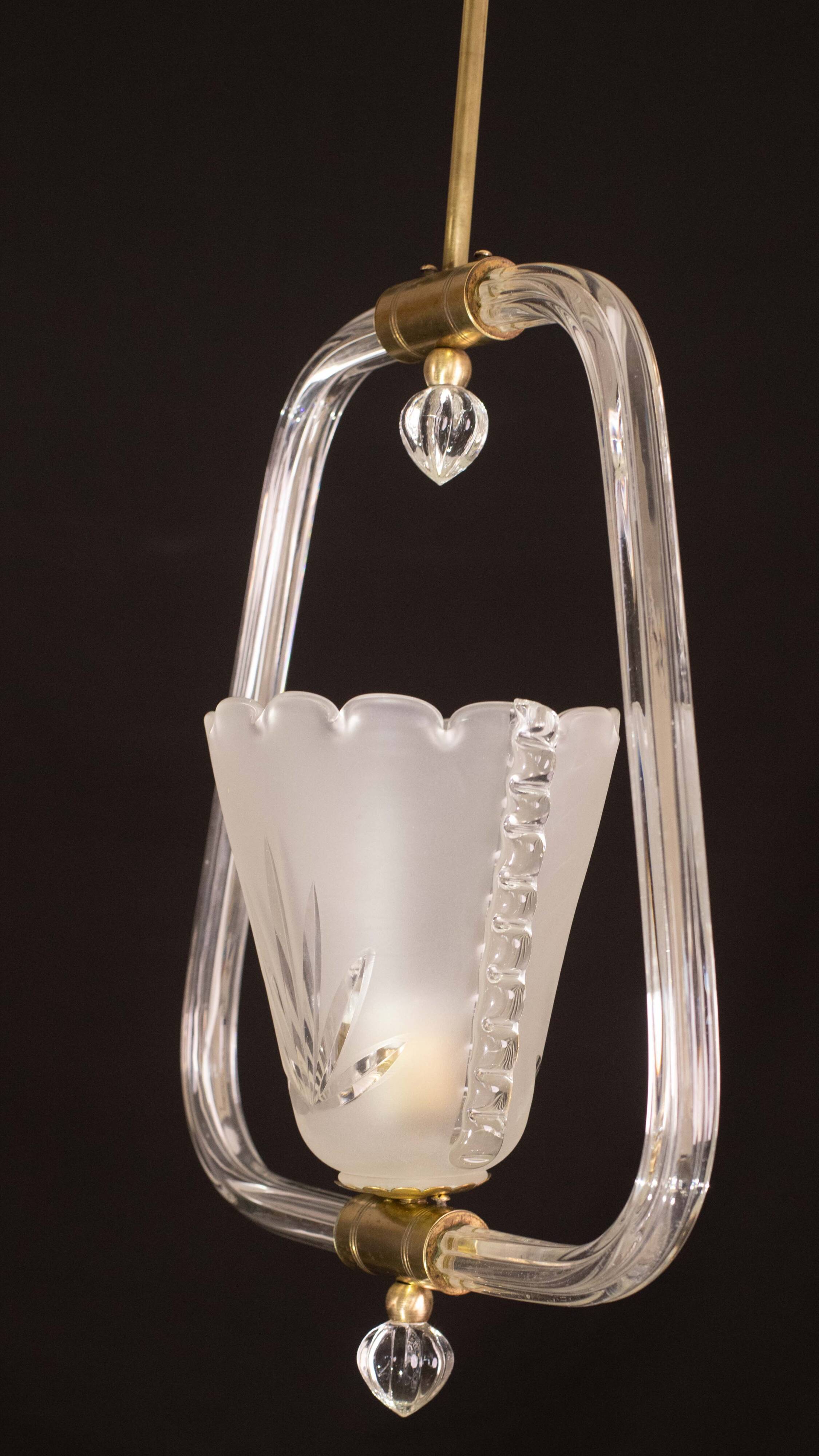 Charming Liberty Barovier and Toso Chandelier, 1940s