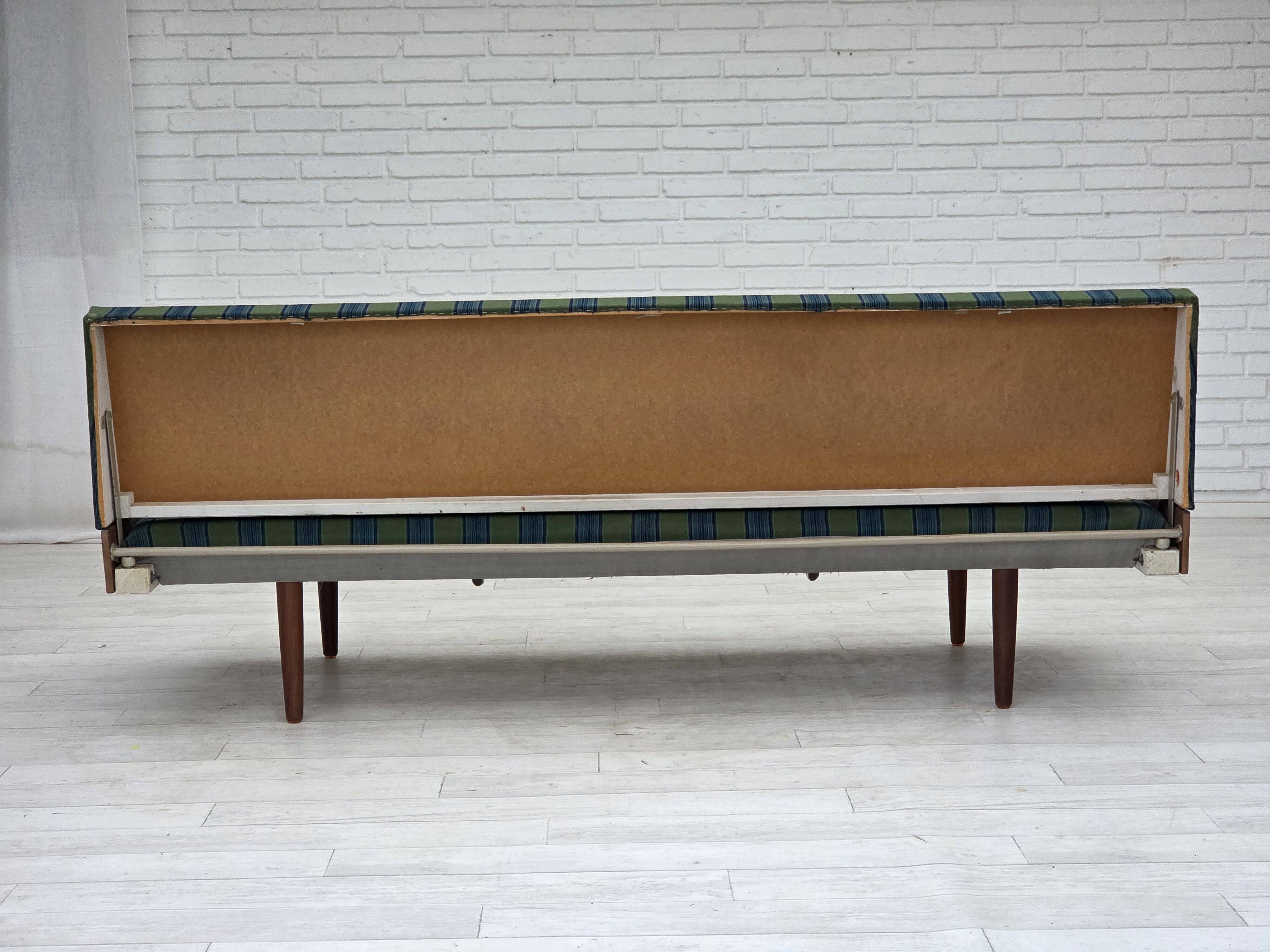 1970s, Danish daybed, furniture wool, solid teak wood, original condition.