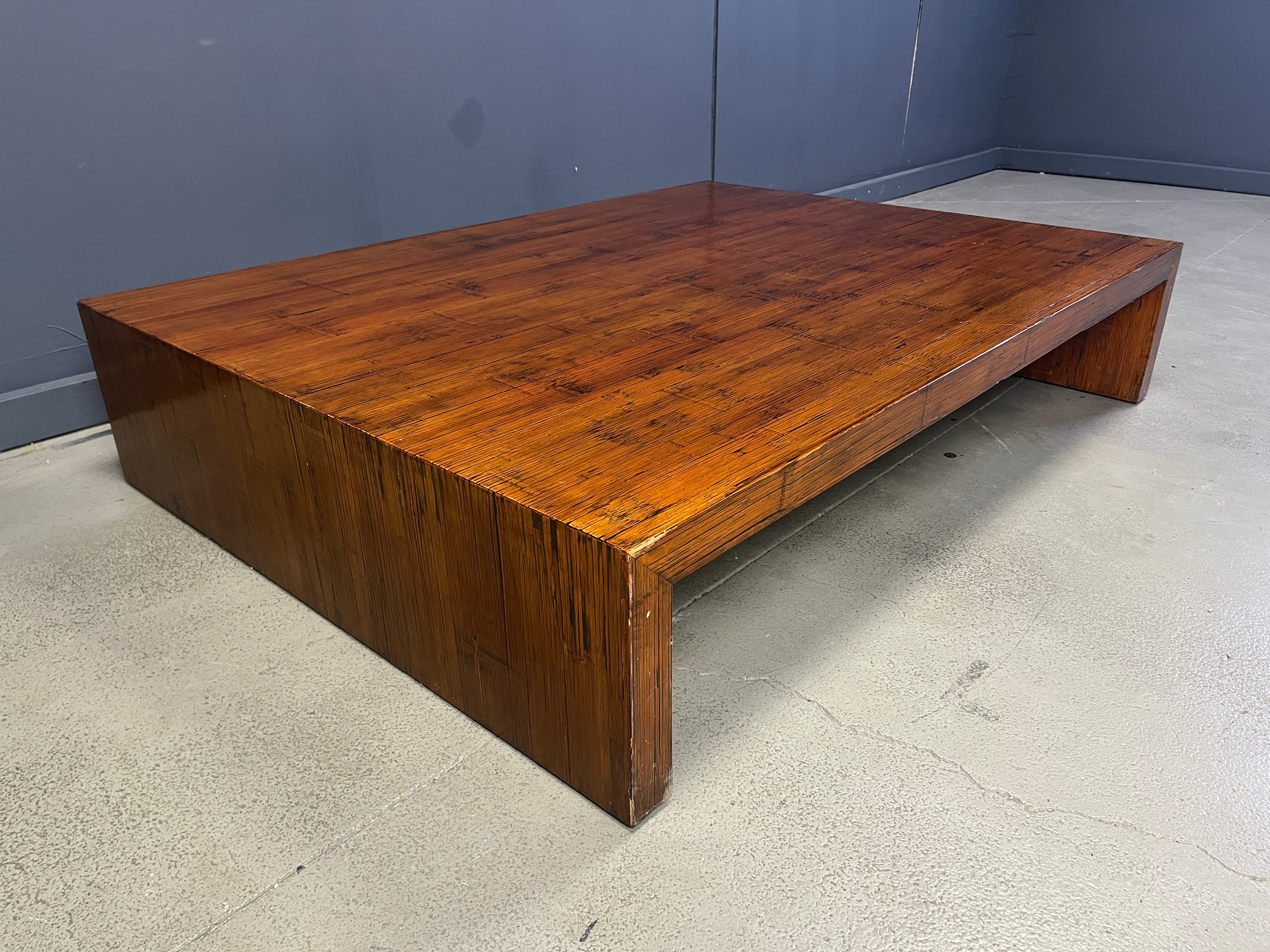 Large coffee table in bamboo attributed to Axel Vervoordt, 1980s