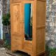 Parisian art deco hotel wardrobe in solid raw oak 1930