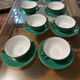 Service Art Déco de 6 tasses à double anses en porcelaine de Limoges