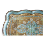 Wooden tray, tea set