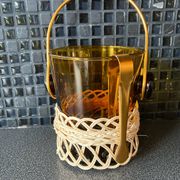 Vintage Amber Glass Ice Bucket