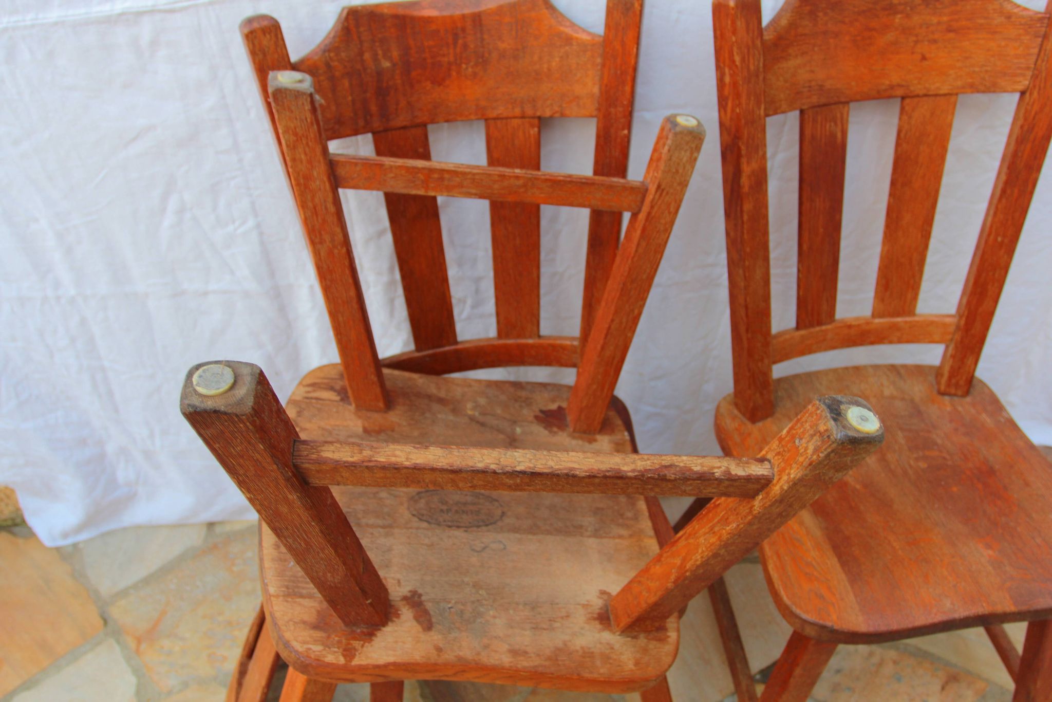 4 chaises brutalistes néerlandaises, vers 1950-60