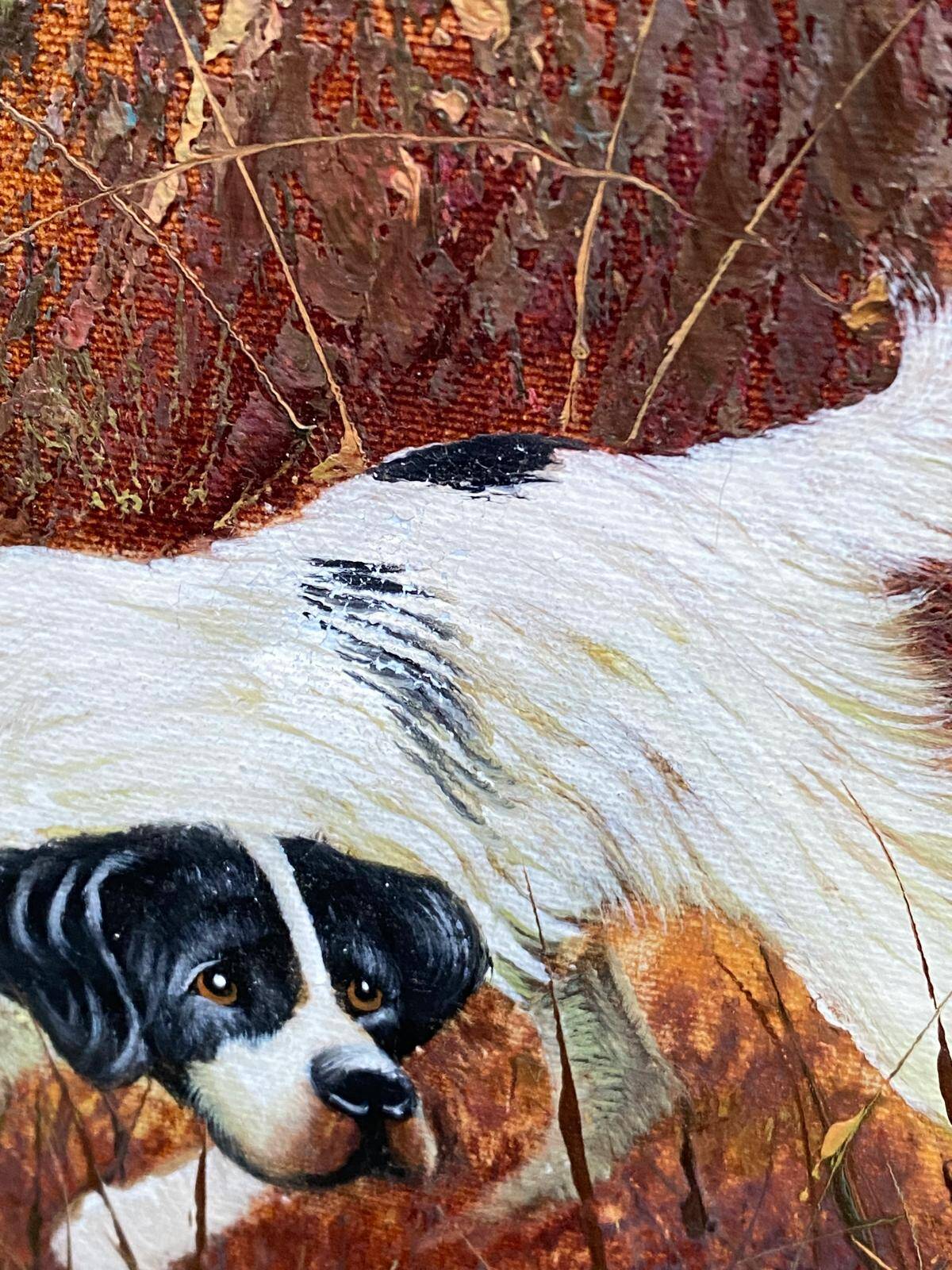 Tableau L Eiford oil painting on canvas hunting dog 68x58cm