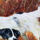 Tableau L Eiford peinture huile sur toile chien de chasse 68x58cm