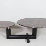 Sculptural coffee table in granite and wood, Italy 1980s.