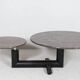 Sculptural coffee table in granite and wood, Italy 1980s.