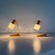 Pair of bedside lamps in brass and wood from the mid-century, 1960, Germany.
