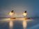 Pair of bedside lamps in brass and wood from the mid-century, 1960, Germany.