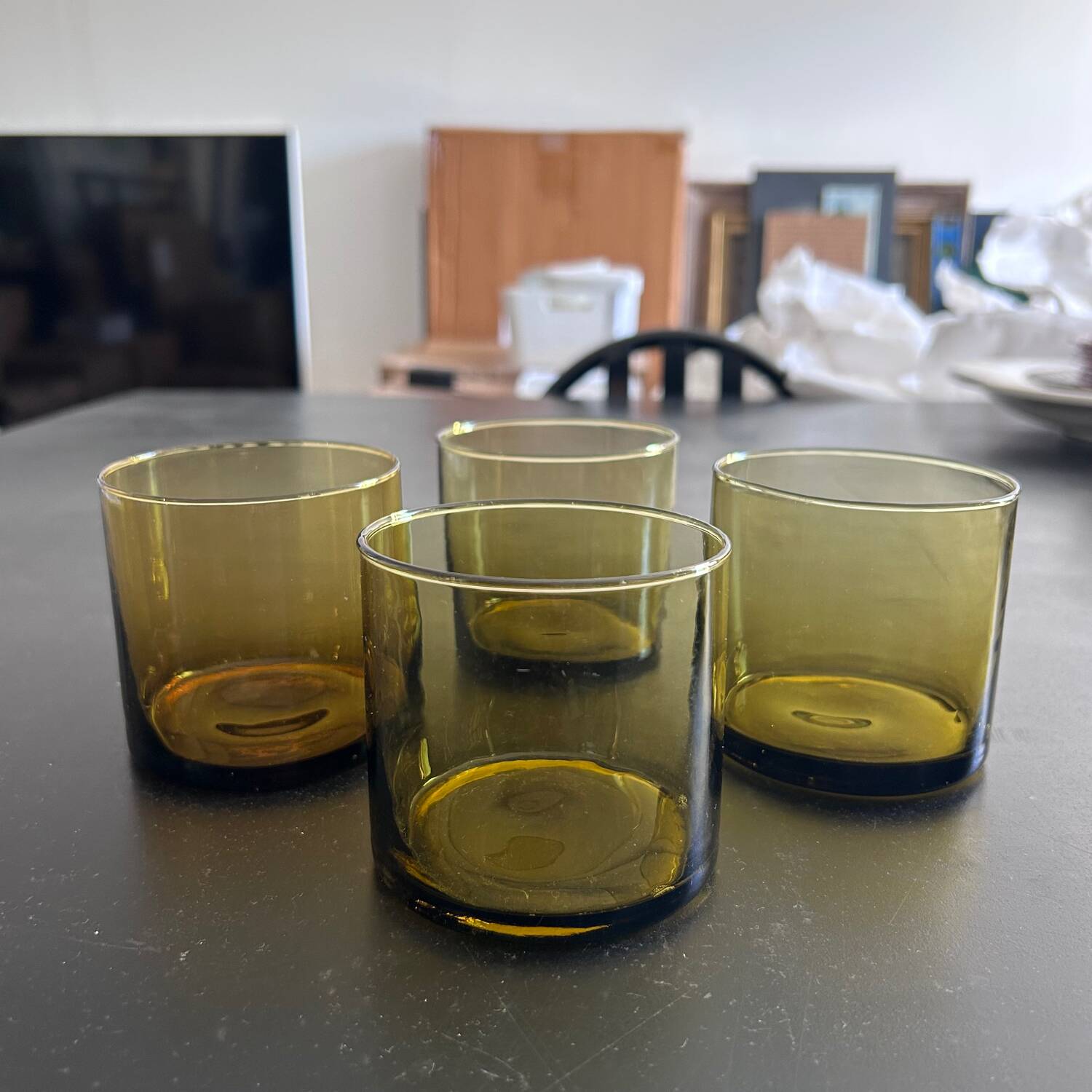 Set de 4 verres scandinaves ambre