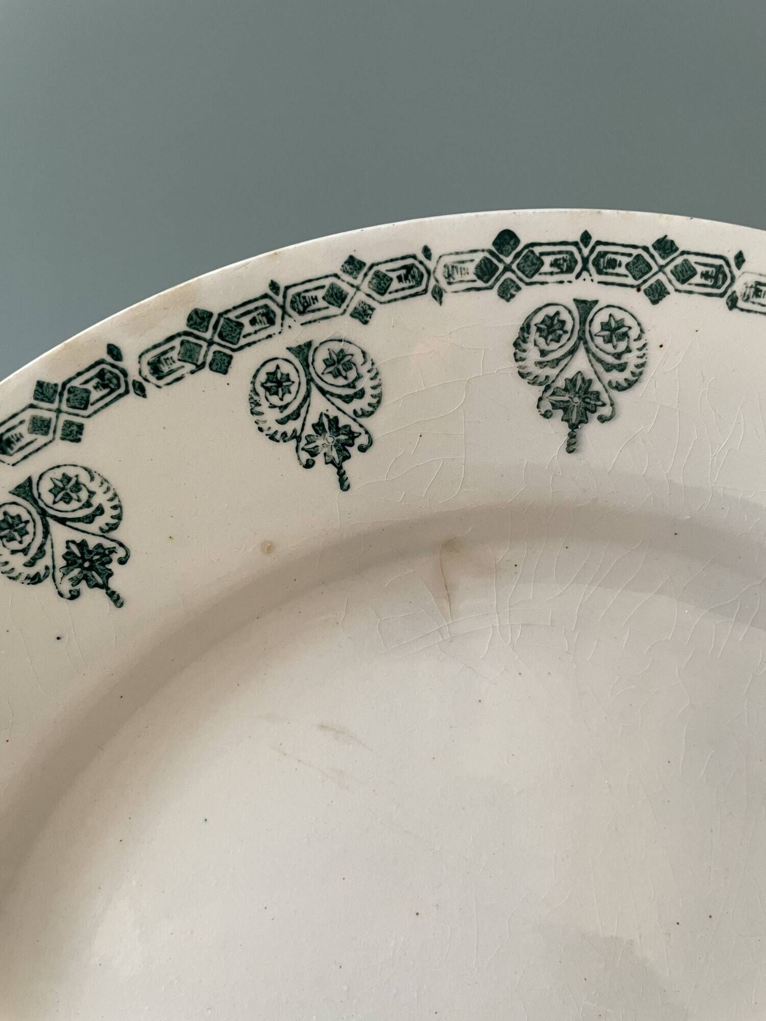 Set of 10 plates (5 flat and 5 hollow) in St Amand earthenware, Céranord