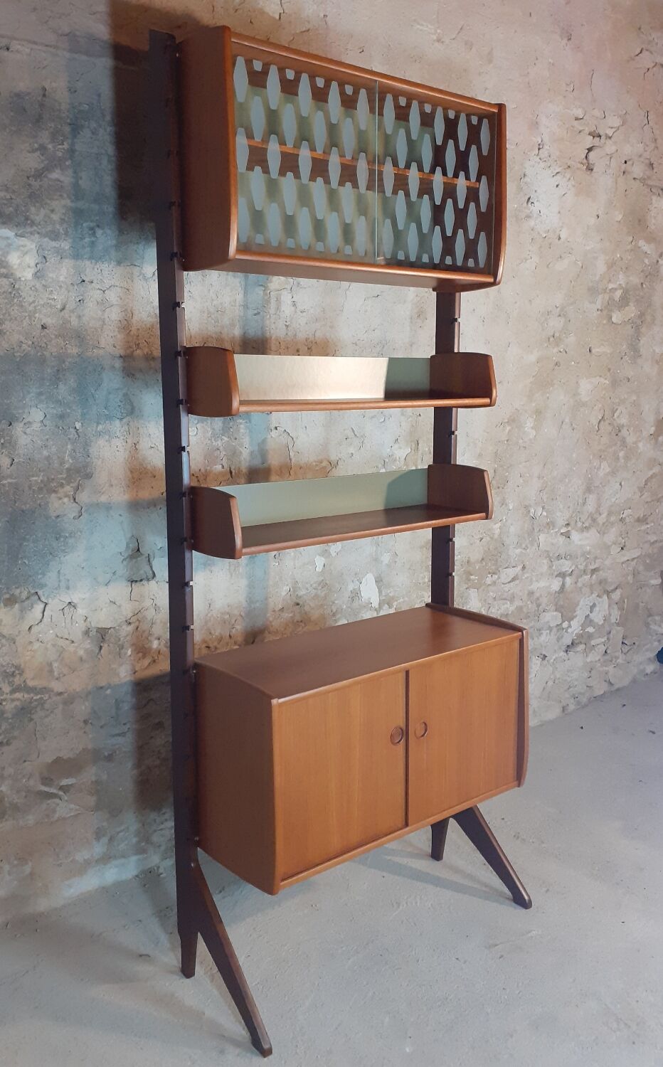 Ergo teak shelving unit, Scandinavian vintage 1960s