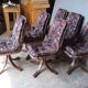 Series of 6 Scandinavian ergonomic and rotating chairs circa 1975