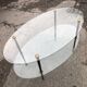 Glass coffee table double top dlg of Edoardo Paoli 50s